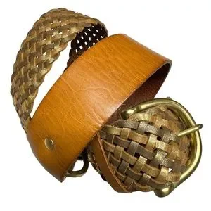 Linea Pelle Gold Mesh Leather Belt XL Gold Women main image 3
